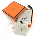 Hermes Earrings Mini Pop Lacquer Metal Rose Dragee Golden — view 2