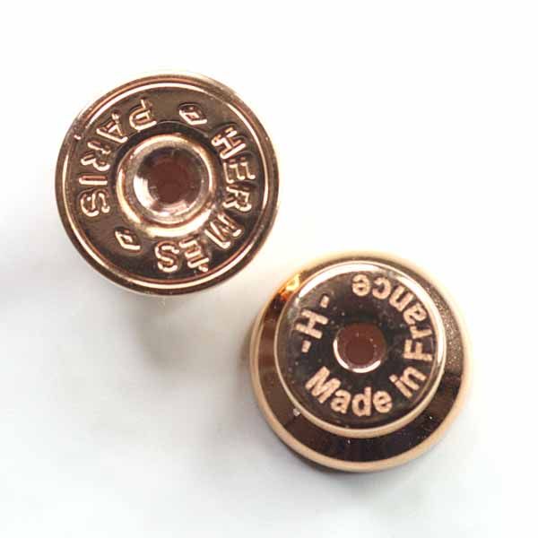 Hermes Earrings Mini Pop Lacquer Metal Rose Dragee Golden — view 5