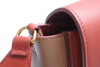 Celine Frame Shoulder Bag Bicolor Leather Red Brown Gold — view 5