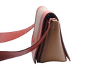 Celine Frame Shoulder Bag Bicolor Leather Red Brown Gold — view 4