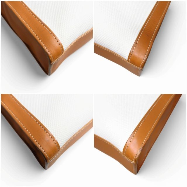 Celine Vertical Cover Large Canvas Leather Camel — view 4
