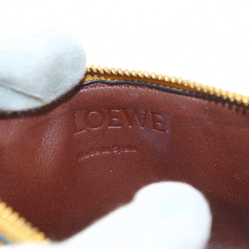 Loewe Anagram Fragment Case Coin Purse Card Leather Yellow — view 3