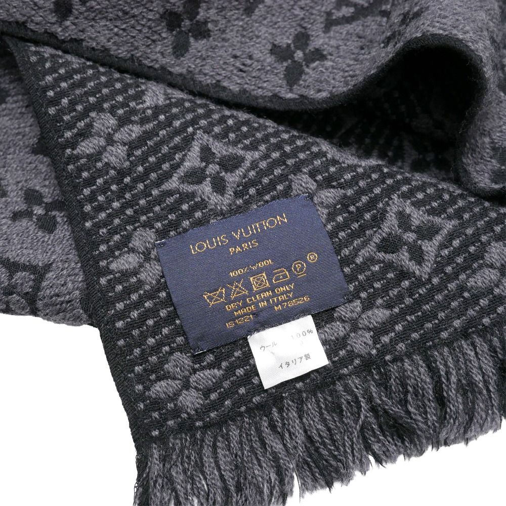 Louis Vuitton Monogram Classic Shawl Scarf Wool Fringe — view 6