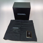 Chanel Shoulder Bag Drawstring Chain Caviar Leather CC Logo Gold Bold — view 9