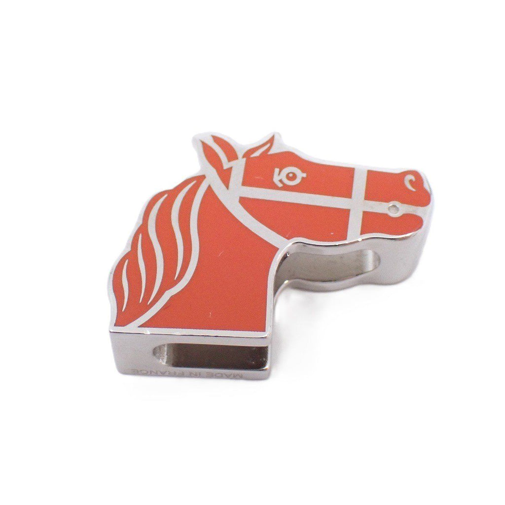 Hermes Scarf Ring Quadrige Silver Red X — view 2