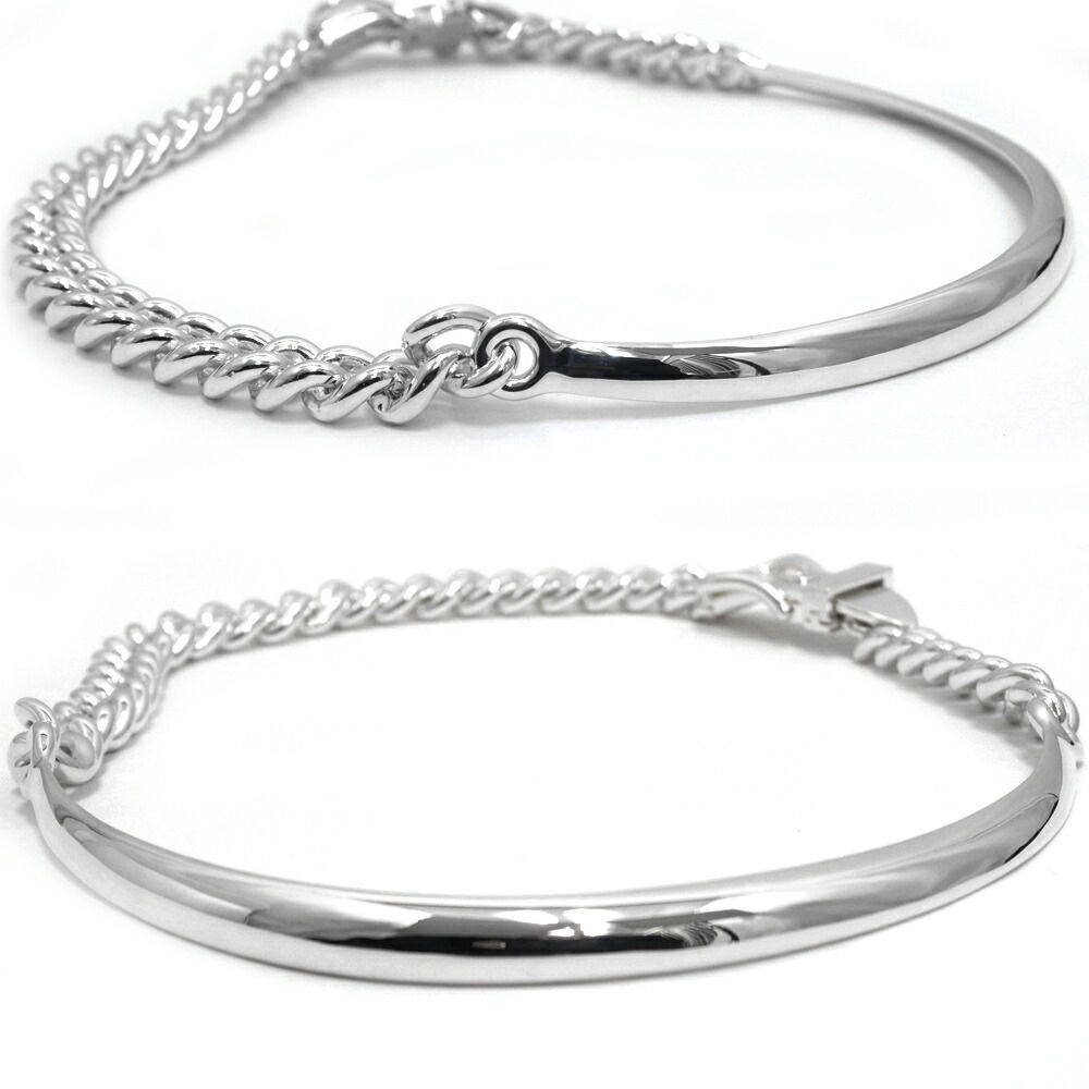 Hermes Necklace Choker Booklet Series GM Inflexible 44 Silver — view 3