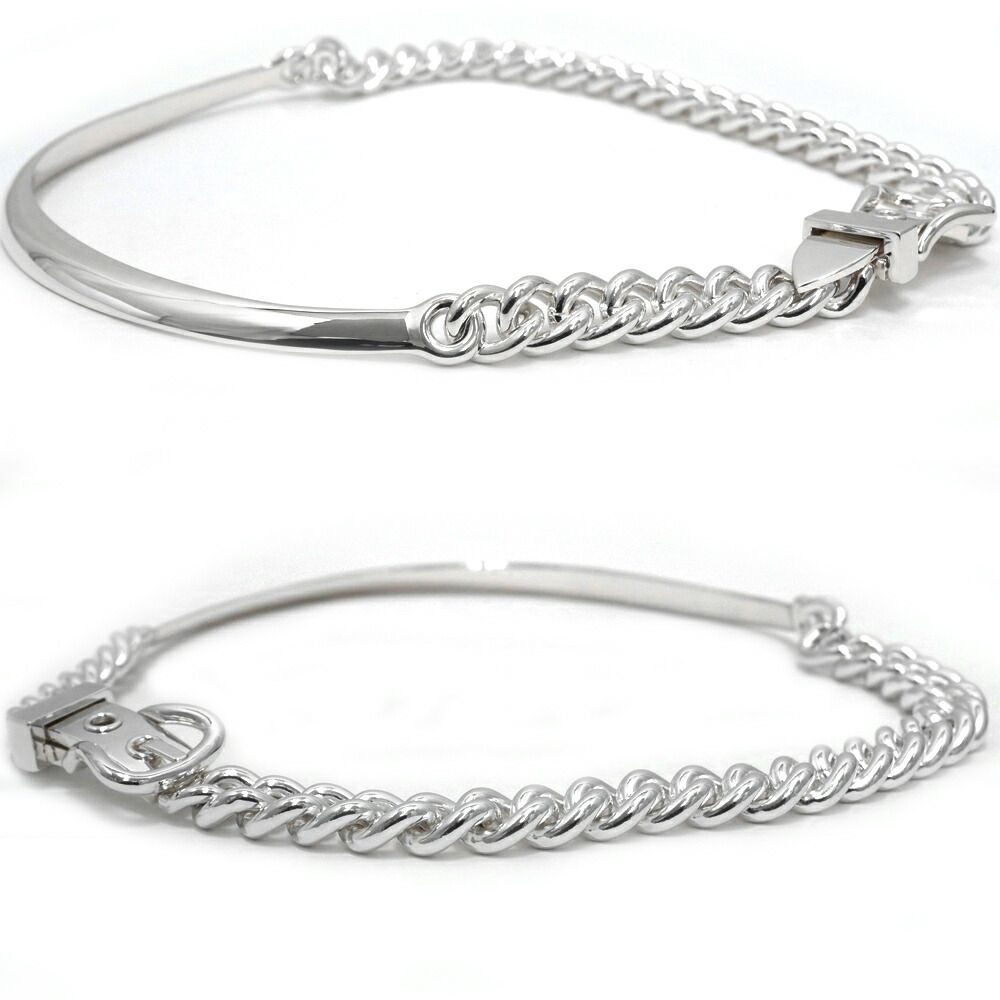 Hermes Necklace Choker Booklet Series GM Inflexible 44 Silver — view 2