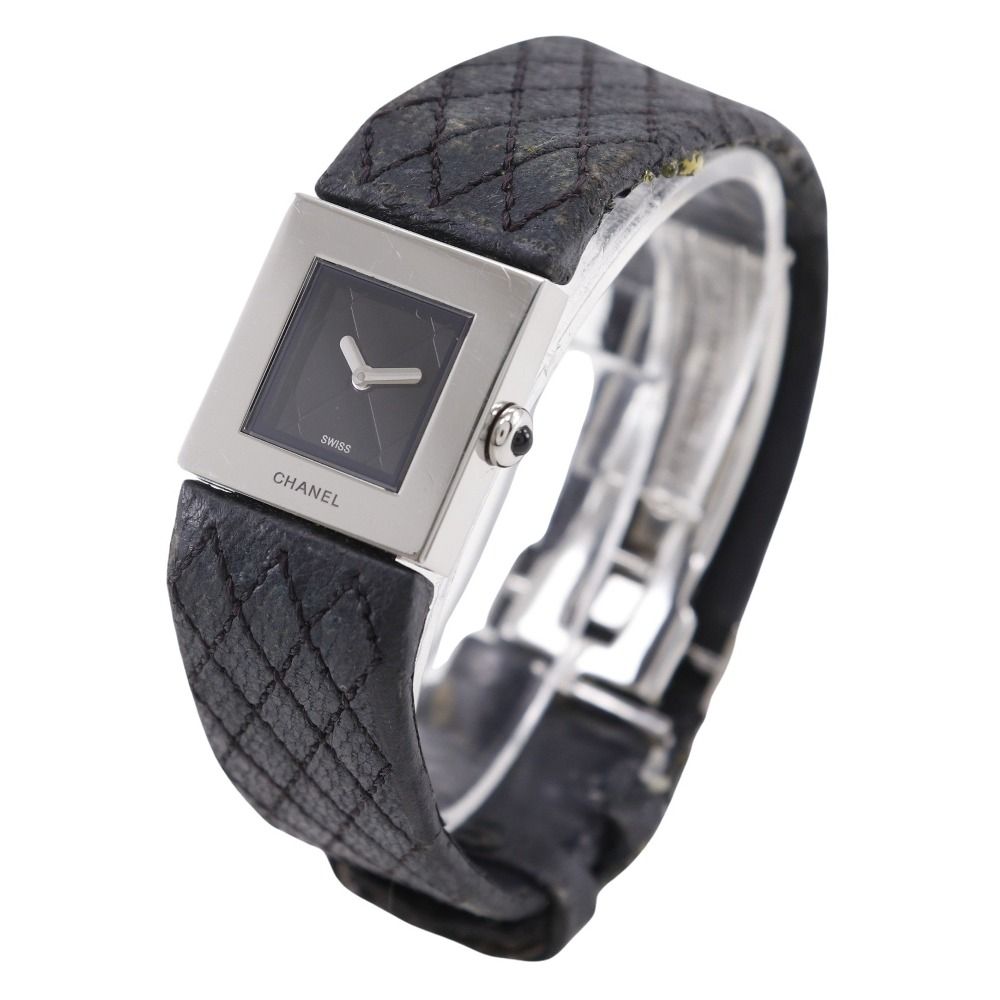 Chanel Quilted Stainless Steel Leather Quartz Analog Display — view 2