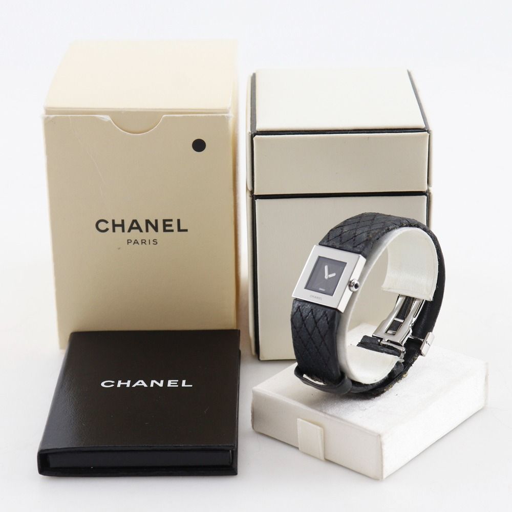 Chanel Quilted Stainless Steel Leather Quartz Analog Display — view 9