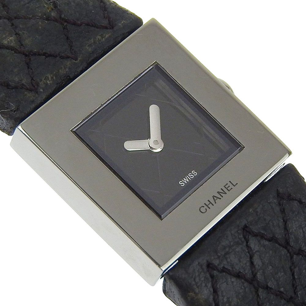 Chanel Quilted Stainless Steel Leather Quartz Analog Display — view 3
