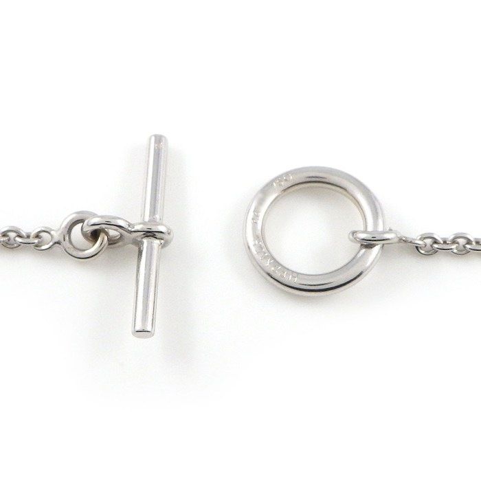 Hermes Bracelet Echappee Toggle Motif Mini Chaine D'ancre 18K White Gold — view 3