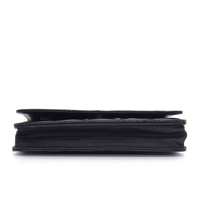 Chanel Shoulder Bag Quilted Classic Chain Wallet Black Patent — view 4