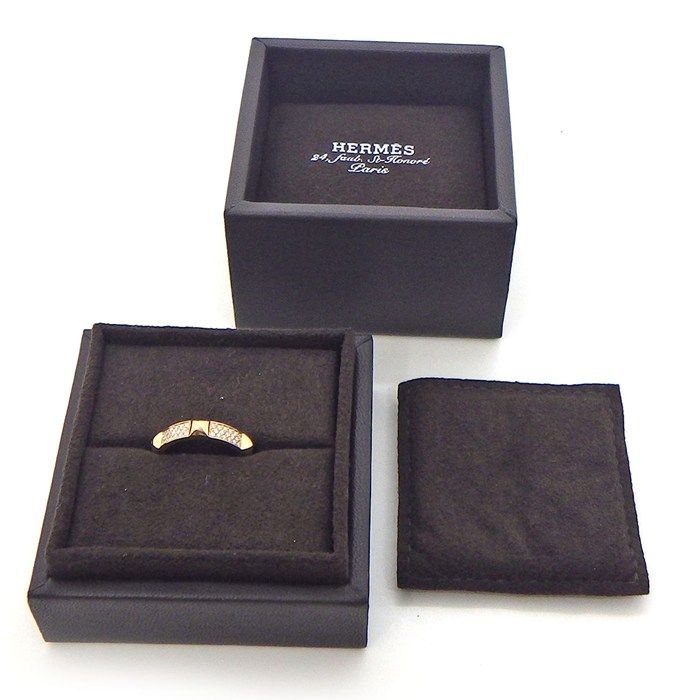 Hermes Ring Clou de Pave 65 Points Diamond 18K Pink — view 9