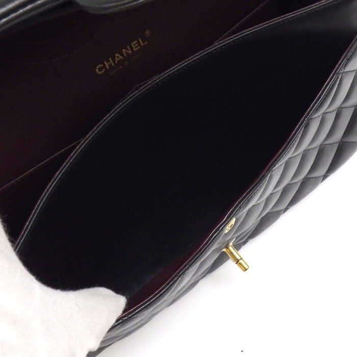 Chanel Shoulder Bag Quilted 30 Classic Large Black Gold — view 6