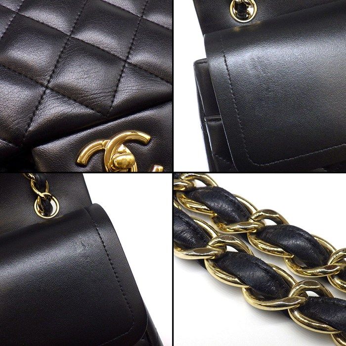 Chanel Shoulder Bag Quilted 30 Classic Large Black Gold — view 9