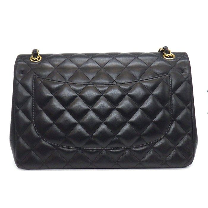 Chanel Shoulder Bag Quilted 30 Classic Large Black Gold — view 2