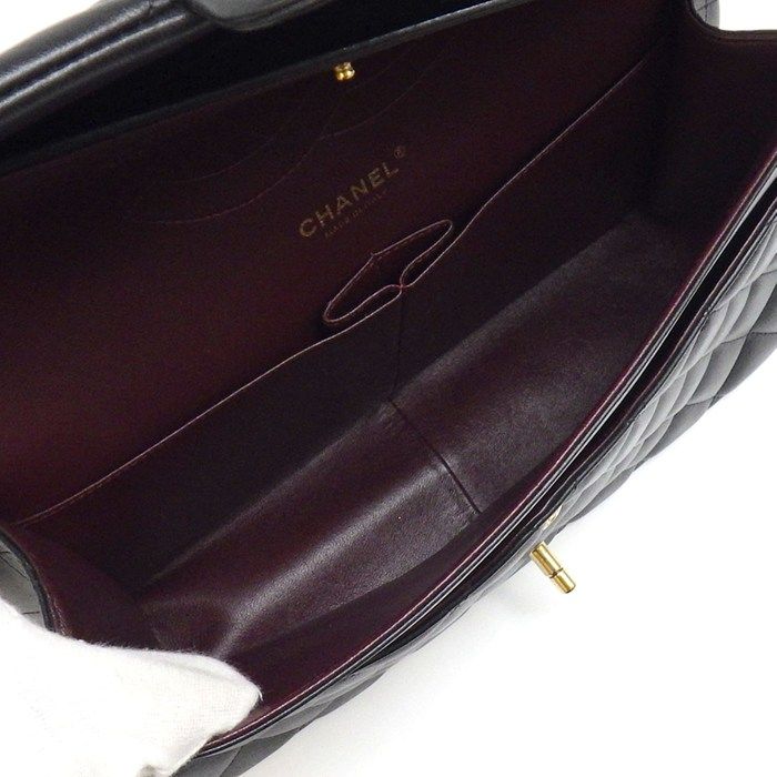 Chanel Shoulder Bag Quilted 30 Classic Large Black Gold — view 5