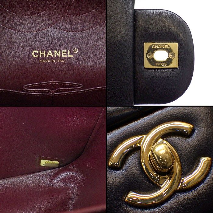 Chanel Shoulder Bag Quilted 30 Classic Large Black Gold — view 7