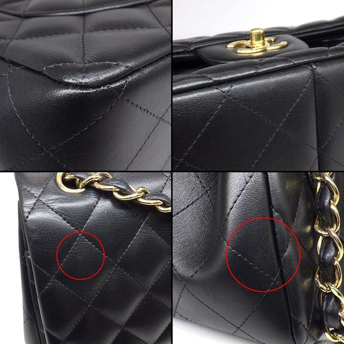 Chanel Shoulder Bag Quilted 30 Classic Large Black Gold — view 8