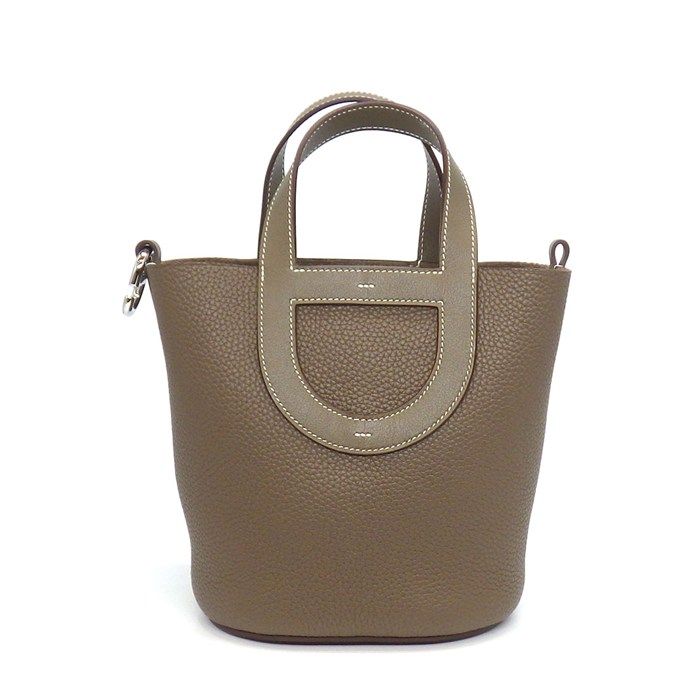 Hermes Handbag in the Loop 18 Etoupe Taurillon Clemence Swift — view 2