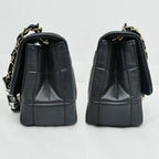 Chanel Choco Bar Chain Clutch Shoulder Bag Lambskin Black Gold — view 3