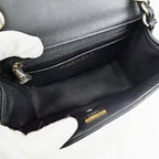 Chanel Choco Bar Chain Clutch Shoulder Bag Lambskin Black Gold — view 6