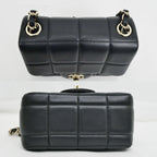 Chanel Choco Bar Chain Clutch Shoulder Bag Lambskin Black Gold — view 4