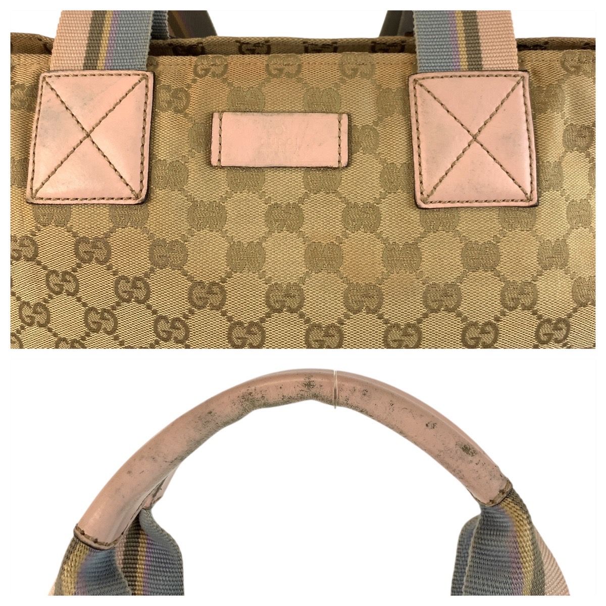 Gucci Sherry Line Beige Pink Gold GG Canvas Tote — view 5