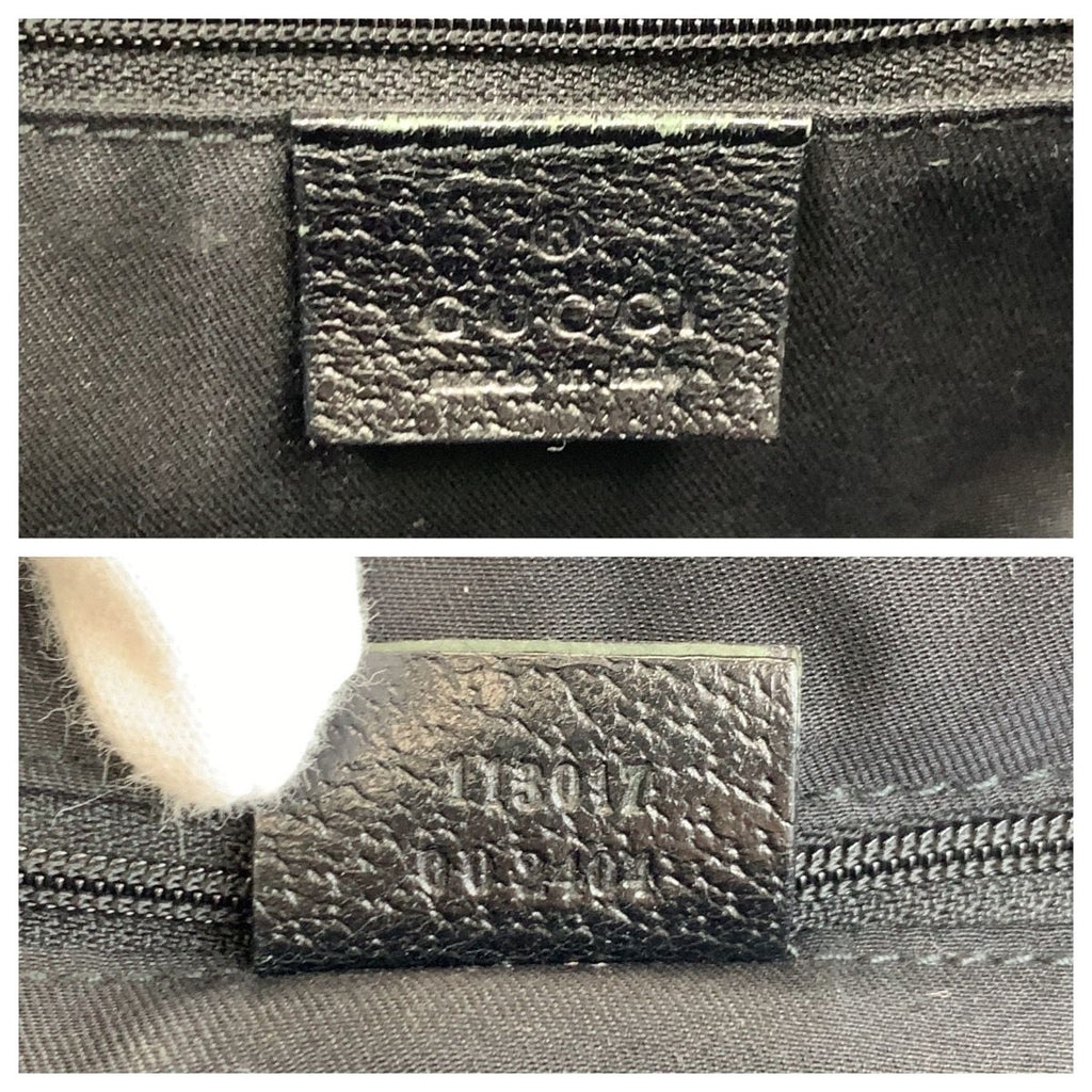 Gucci Black GG Canvas Leather Tote Shoulder Bag — view 3