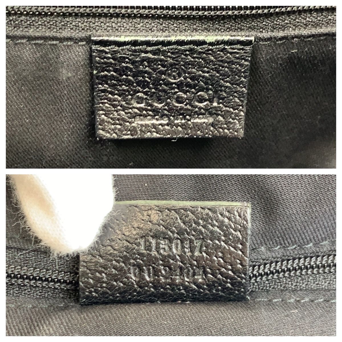 Gucci Black GG Canvas Leather Tote Shoulder Bag — view 3