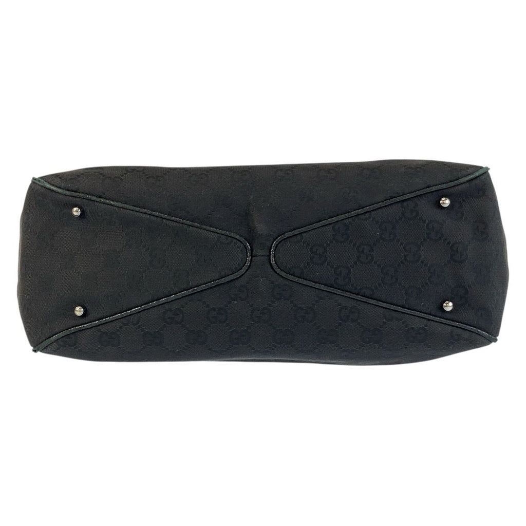 Gucci Black GG Canvas Leather Tote Shoulder Bag — view 9