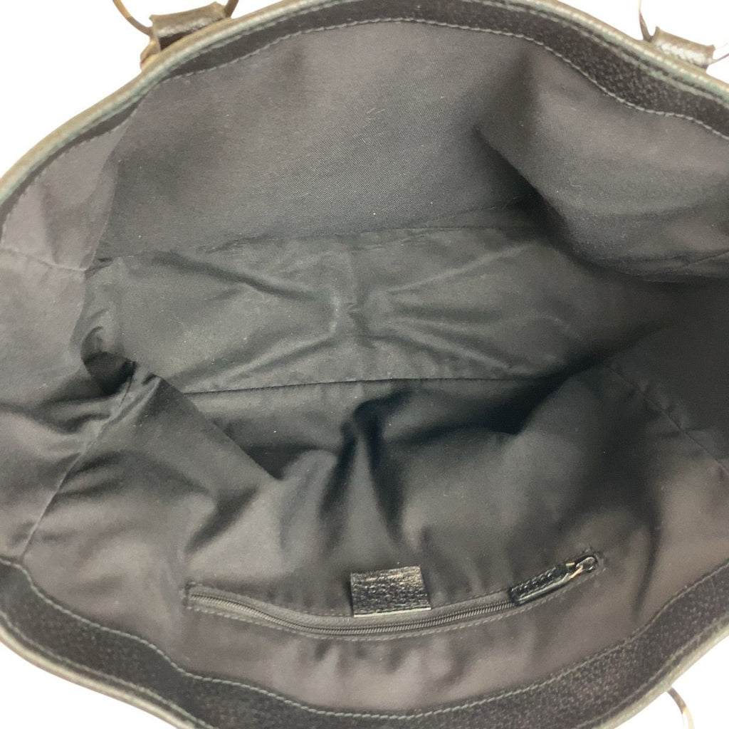 Gucci Black GG Canvas Leather Tote Shoulder Bag — view 8