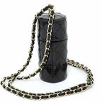 Chanel Quilted Chain Shoulder Lip Case Patent Leather Mirror Black S — view 3
