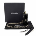 Chanel Quilted Chain Shoulder Lip Case Patent Leather Mirror Black S — view 2