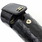 Chanel Quilted Chain Shoulder Lip Case Patent Leather Mirror Black S — view 5