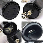 Chanel Quilted Chain Shoulder Lip Case Patent Leather Mirror Black S — view 6
