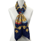 Hermes Scarf Carre 90 les Tambours Tambour Drum Silk Navy Multicolo — view 6