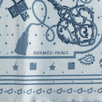 Hermes Scarf Carre 55 les Cles Key Silk Blue Light — view 2