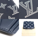 Louis Vuitton Portefeuille Multiple Bifold Wallet Monogram Shadow Navy — view 6