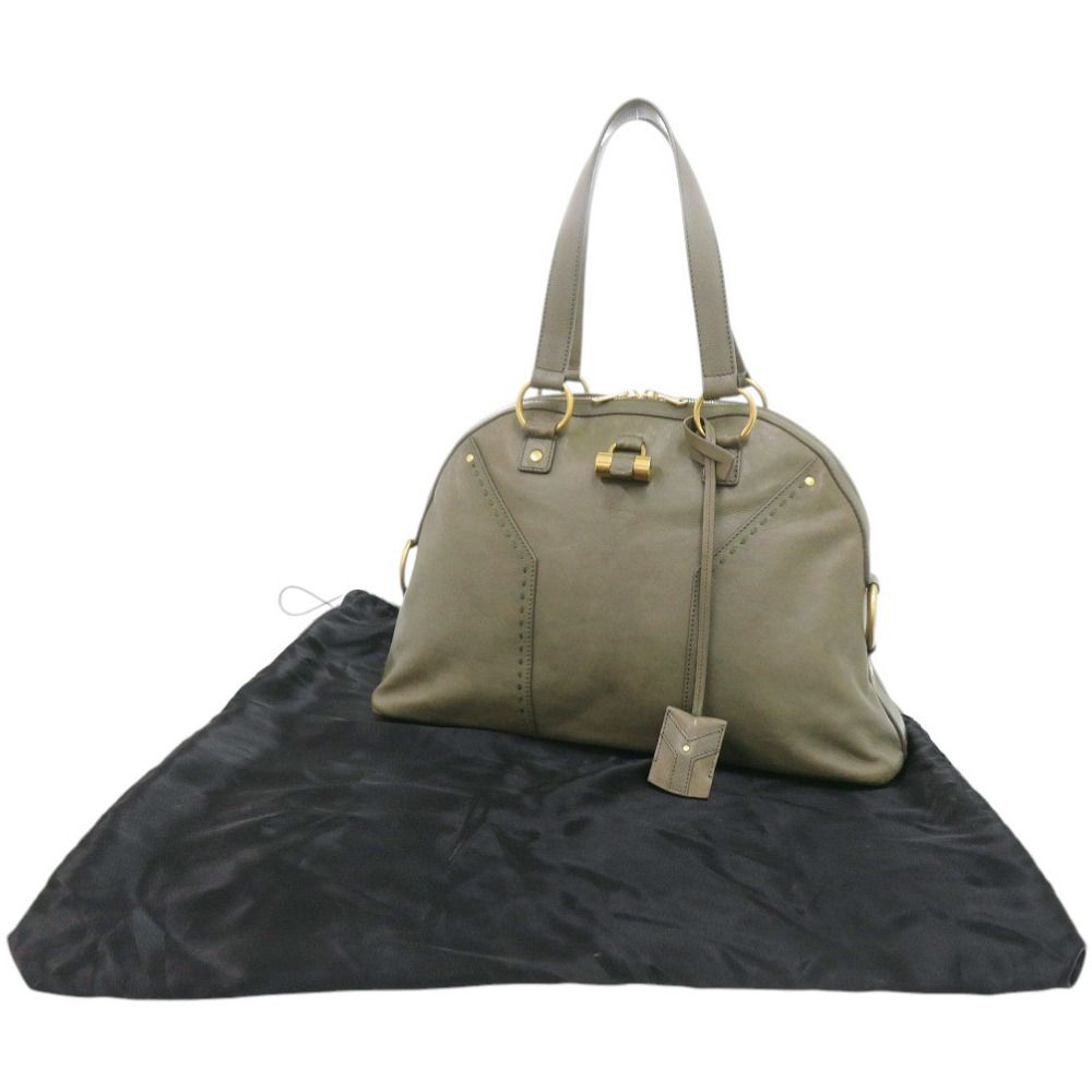 Saint Laurent Yves Muse Leather Olive Handbag — view 2