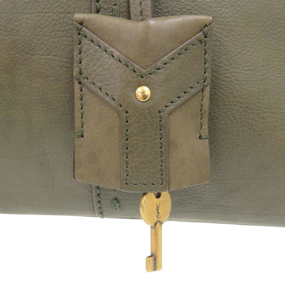 Saint Laurent Yves Muse Leather Olive Handbag — view 8