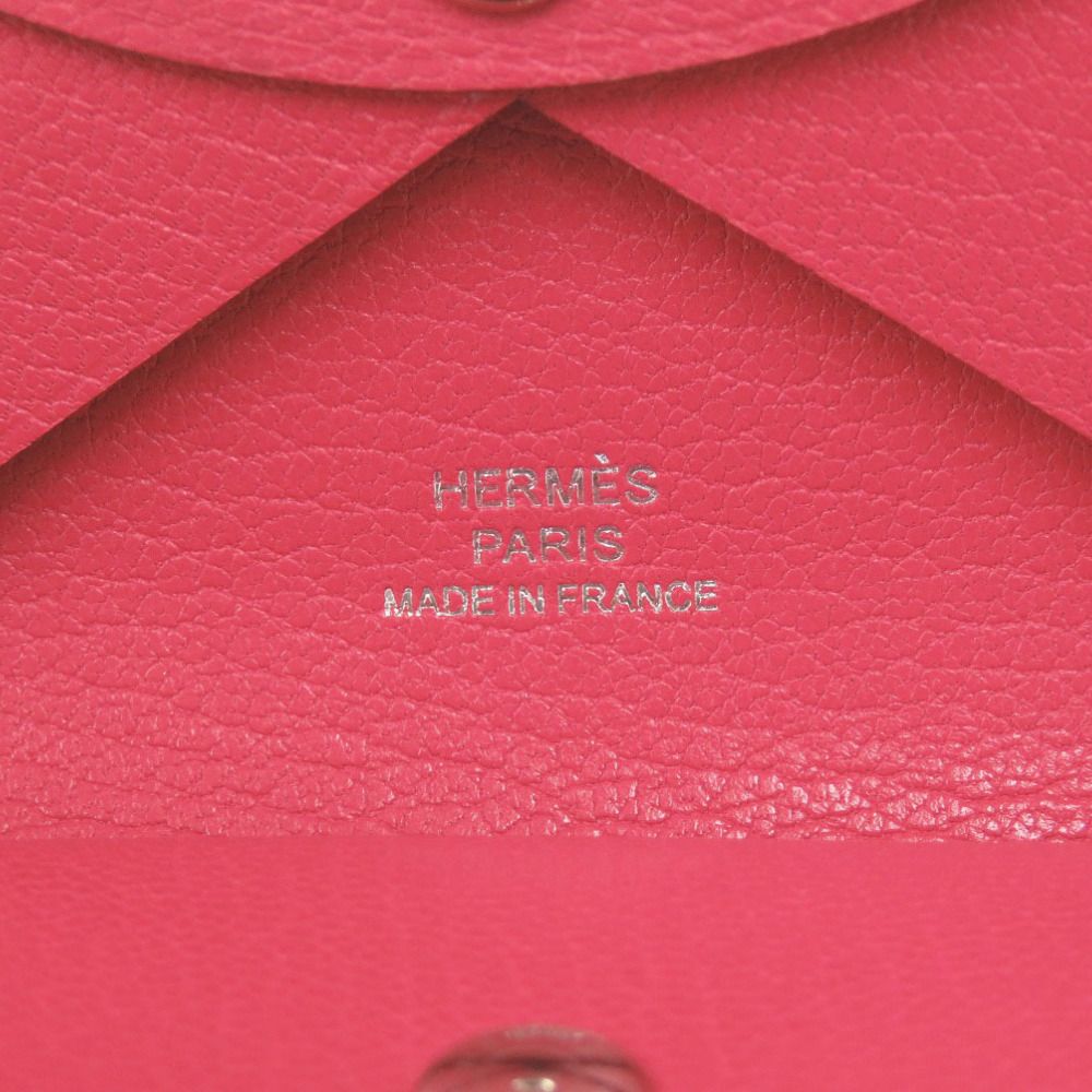 Hermes Calvi Duo Chevre Misor Rose Silver Coin — view 9