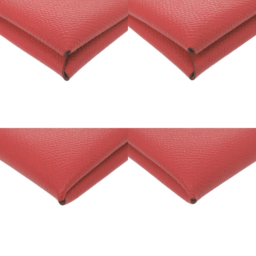Hermes Calvi Duo Veau Epsom Rouge Tomato Silver — view 3
