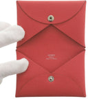 Hermes Calvi Duo Veau Epsom Rouge Tomato Silver — view 4