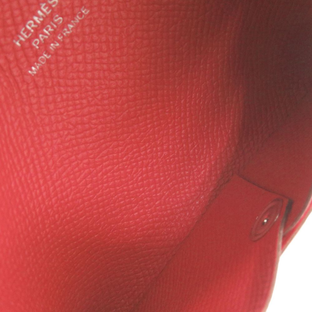 Hermes Calvi Duo Veau Epsom Rouge Tomato Silver — view 6