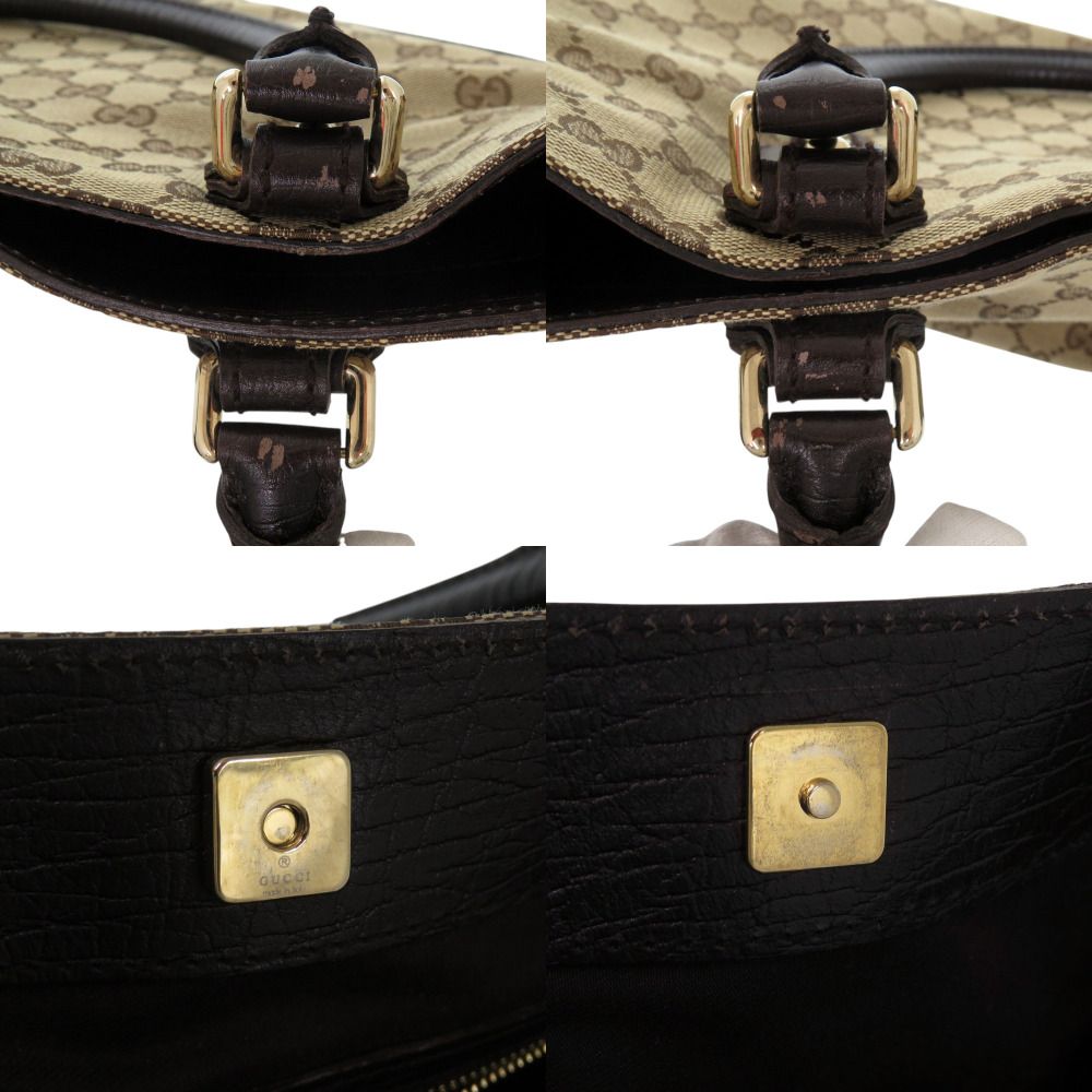 Gucci Horsebit Tote Sherry Line Gold GG Canvas Leather — view 8