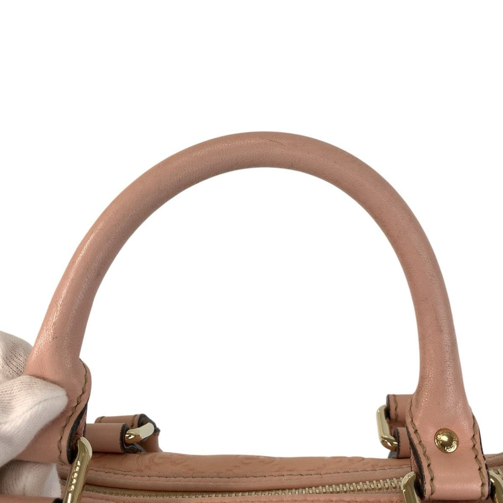 Gucci Guccissima Pink Gold Leather Mini Boston Bag — view 8
