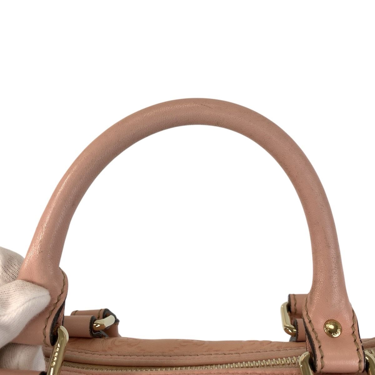 Gucci Guccissima Pink Gold Leather Mini Boston Bag — view 8