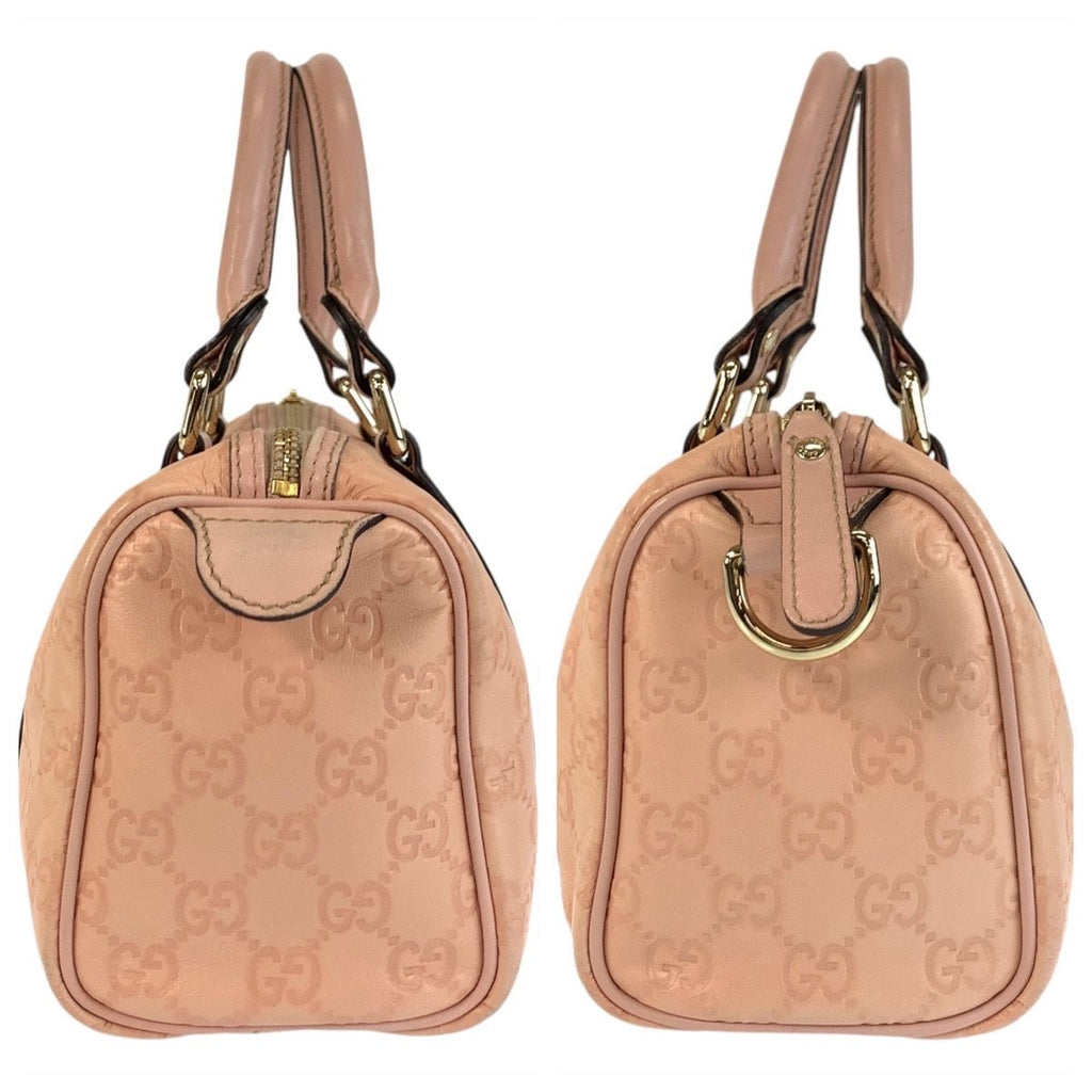Gucci Guccissima Pink Gold Leather Mini Boston Bag — view 7