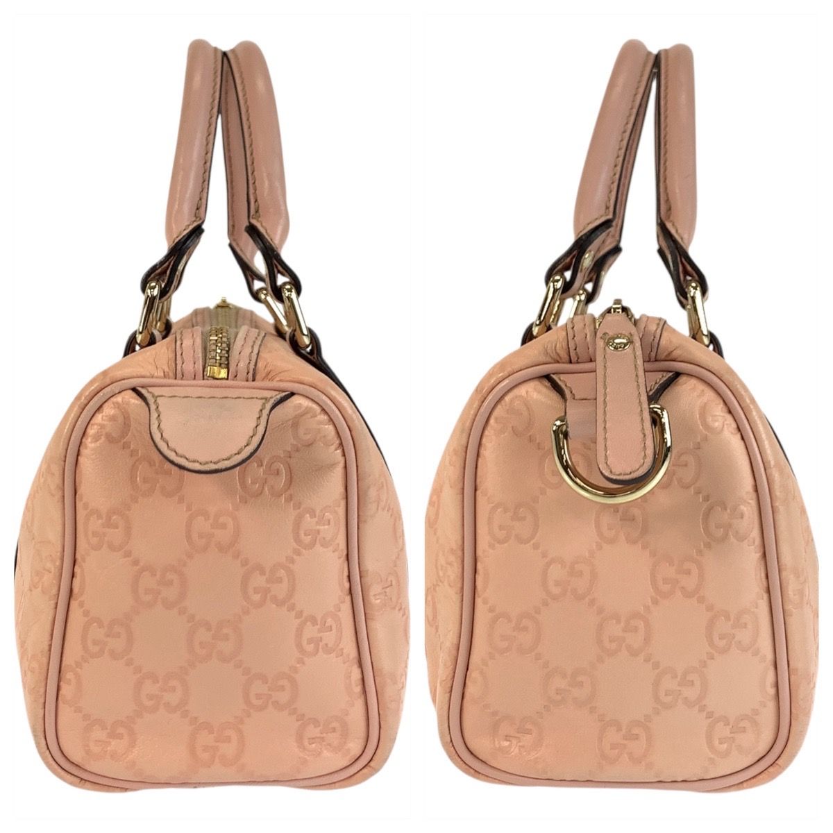 Gucci Guccissima Pink Gold Leather Mini Boston Bag — view 7